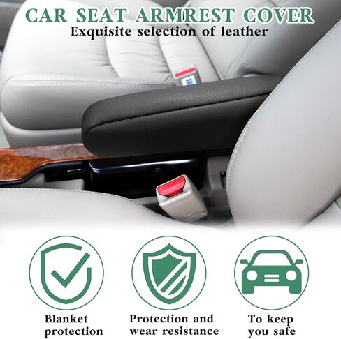 1 Pair Front Seat Arm Rest Cover Leather Armrest Protector Universal Seat Arm Rest Cover for Car, SUV, Truck and Van Gray in Kuwait