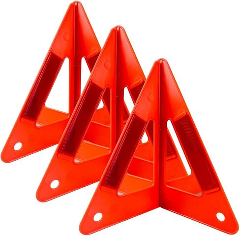 3 Piece 3D Plastic Warning Triangle for Road Safety and Emergency || High Visibility and Economical || Great for Laymen Use in Saudi Arabia