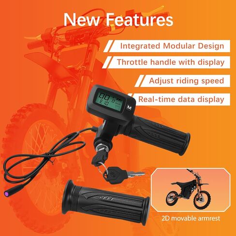 شاشة Tuttio Soleil 01 الجديدة المتكاملة للخانق مع زر M، ومقابض الجانب الأيسر فقط للدراجة الترابية الكهربائية Soleil 01، ملاحظة: لا يمكن استخدام الخانق الجديد والخانق القديم بالتبادل.48 فولت in Kuwait