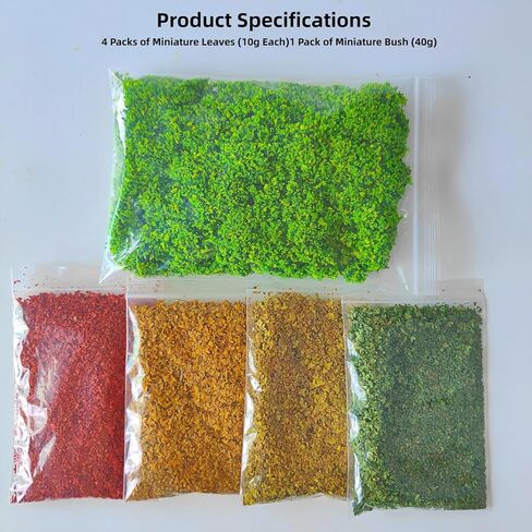 Realistic Miniature Leaves & Bushes Kit Artificial Foliage for Model Railroad Scenery, Fairy Gardens, Architectural Dioramas, Village Layouts & Miniature Landscaping in Saudi Arabia
