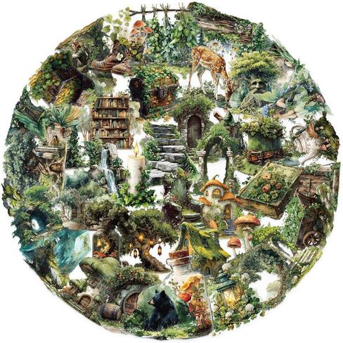 50PCS Forest Stickers PET Transparent Stickers Delious Food Decals Waterproof Decorative Decals for Scrapbook DIY Crafts Album Bullet Journal Planner Water Bottles Laptops (Forest) in Kuwait