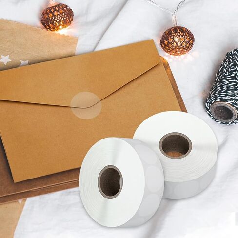 1 Roll 500 PCS Round Clear Seal Stickers, Transparent Envelope Mail Wafer Seal Self Adhesive Package Circle Label Dots for Envelopes, Boxes and Gift Decoraction (1" in Diameter) in Saudi Arabia
