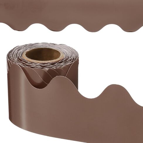 PATIKIL Bulletin Board Border, 41 Feet Poster Chalkboard Cork Decoration Trim Scalloped Borders Wall Decor for Classroom Office Locker, Brown in Saudi Arabia