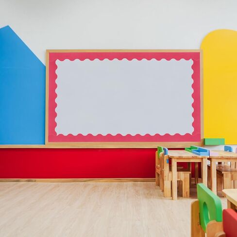 PATIKIL Bulletin Board Border, 41 Feet Poster Chalkboard Cork Decoration Trim Scalloped Borders Wall Decor for Classroom Office Locker, Brown in Saudi Arabia