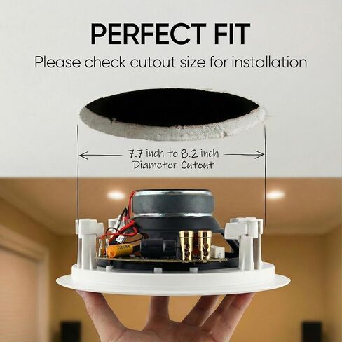 Micca M-8C 8-Inch 2-Way in-Ceiling Speaker, Round, Each, Paintable, White | 9.4-Inch Cutout Diameter, Whole House Audio, Home Theater, Indoor or Covered Outdoor, 8" Woofer, 1" Aimable Silk Tweeter in Kuwait