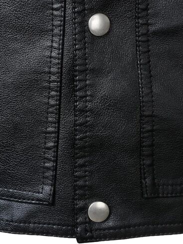 FANARCHER Faux Leather Men's Motorcycle Vest Club Style Rider Snap Button cool Jacket with Zipper in Saudi Arabia