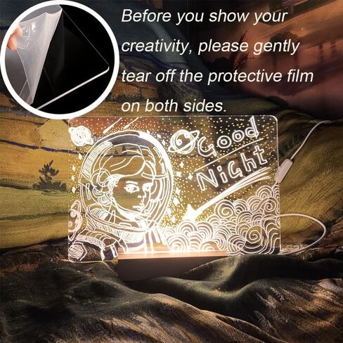 مجموعتان من لوحة رسم Lumiboard LED، لوحة مسح جافة مقاس 11.8 × 7.87 بوصة (سميكة × 1 رفيعة × 1) لوحة مضيئة للغرفة/المتجر/المكتب/المهرجان/الهدايا (تتضمن 7 أقلام تحديد) in Kuwait