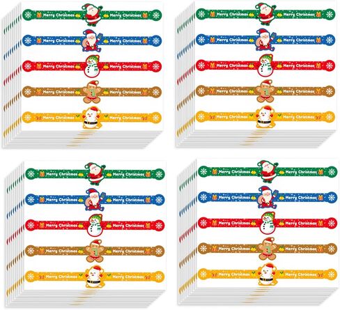 Food Retail Package Seal Labels 200PCS Christmas Long Food Baking Label Stickers Sealing Stickers for Christmas Handmade Crafted Baking Supplies in Saudi Arabia