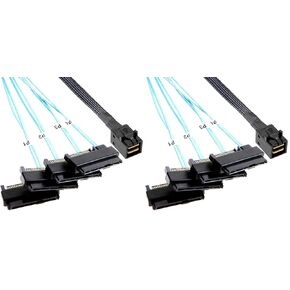 ADCAUDX Mini SAS to SAS Cable: 1M SFF-8643 to SAS SFF-8643 to SFF-8482 Connector 4X SAS 29Pin with SATA Power Adapter Cable (3.3FT) in Kuwait