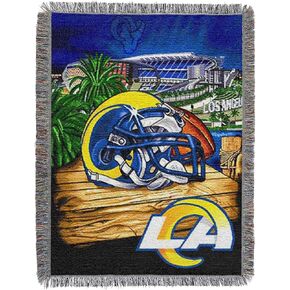 بطانية Northwest NFL Los Angeles Rams للجنسين للبالغين منسوجة، مقاس 48 بوصة × 60 بوصة، ميزة Home Field in Saudi Arabia