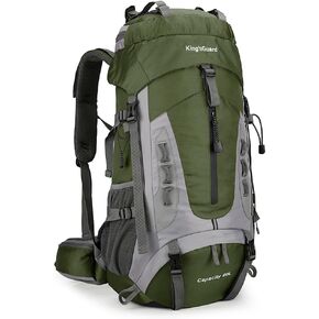 King'sGuard 60L Hiking Backpack Men Women Camping Backpack Waterproof Backpacking Mountaineering Climbing Daypack with Rain Cover (Army Green) in Kuwait