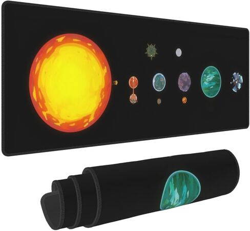 Outer Wilds Large Gaming Mouse Pad, 31.5x11.8 inch Extended Desk Mat with Non-Slip Rubber Base for Home Office​ in Saudi Arabia