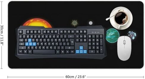 Outer Wilds Large Gaming Mouse Pad, 31.5x11.8 inch Extended Desk Mat with Non-Slip Rubber Base for Home Office​ in Saudi Arabia