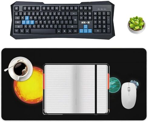 Outer Wilds Large Gaming Mouse Pad, 31.5x11.8 inch Extended Desk Mat with Non-Slip Rubber Base for Home Office​ in Saudi Arabia