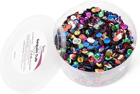 CousinDIY Sequin Tub, 195 Grams - Assorted Color Sequin for Art and Craft Projects in Saudi Arabia