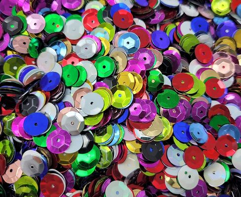 8mm Round Cup Loose Sequins for Sewing or Crafts (Pack of 2,000) (Assorted) in Saudi Arabia