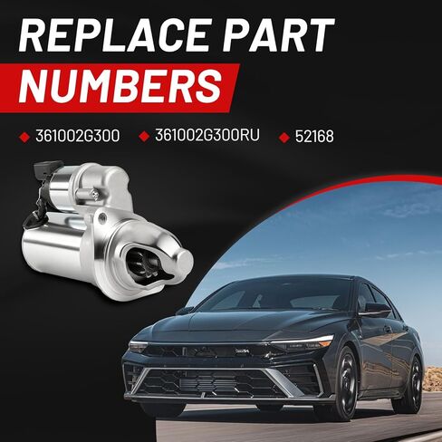 361002G300 محرك بداية جديد مناسب لكيا أوبتيما 2016-2018 سبورتاج 2017-2022 2.0L/2.4L ؛ هيونداي إلنترا/كونا N 2022-2023، فيلوستر N 2019-2022، توسان 2018-2021 L4 12V 1.2KW CW in Kuwait