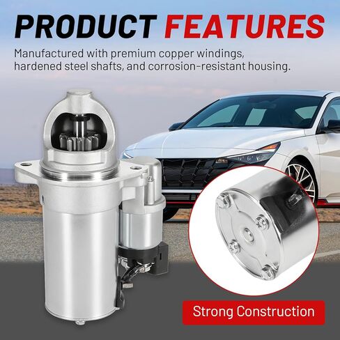 361002G300 محرك بداية جديد مناسب لكيا أوبتيما 2016-2018 سبورتاج 2017-2022 2.0L/2.4L ؛ هيونداي إلنترا/كونا N 2022-2023، فيلوستر N 2019-2022، توسان 2018-2021 L4 12V 1.2KW CW in Kuwait