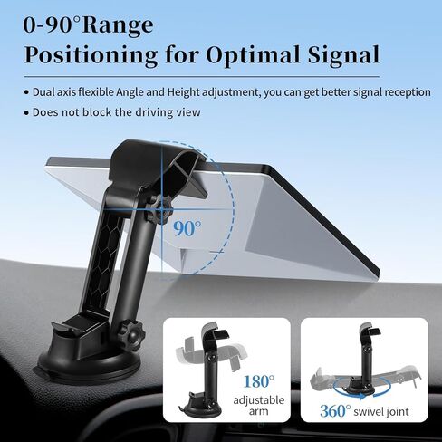 Starlink Mini Car Dashboard Mount Starlink Mini Car Mounting Kit Accessories Angle Adjustable Suction Cup Mount Sticky Stable Roof RV Roof Rack Dash Pole for Driving Road Trips Boat Most Vehicle Use in Saudi Arabia