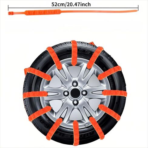 10Pcs Snow Chains, Emergency Anti-Skid Chain for Vehicles, Motorcycles, and Three-Wheelers, Snow Chain for Tire Traction in Winter, Rubber Anti-Slip Straps in Saudi Arabia
