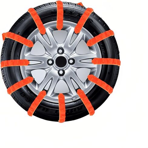 10Pcs Snow Chains, Emergency Anti-Skid Chain for Vehicles, Motorcycles, and Three-Wheelers, Snow Chain for Tire Traction in Winter, Rubber Anti-Slip Straps in Saudi Arabia