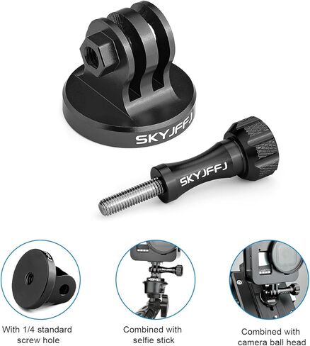 محول مسمار ثلاثي القوائم من الألومنيوم لتركيب Monopod مع مسمار إبهام من الألومنيوم CNC متوافق مع Gopro Hero 13 12 11 10 9 8 DJI Osmo Insta360 AKASO وكاميرات الحركة الأخرى in Kuwait