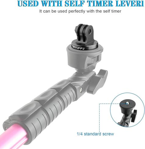 محول مسمار ثلاثي القوائم من الألومنيوم لتركيب Monopod مع مسمار إبهام من الألومنيوم CNC متوافق مع Gopro Hero 13 12 11 10 9 8 DJI Osmo Insta360 AKASO وكاميرات الحركة الأخرى in Kuwait