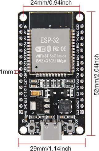 AITRIP 10PCS ESP32S ESP32 ESP-WROOM-32 Development Board 2.4GHz Dual-Core WiFi +Bluetooth 2 Function Microcontroller for Arduino in Kuwait