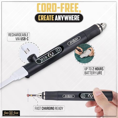 USB Rechargeable Engraving Pen with 42 Bits, Mini Electric Engraver, Cordless Rotary Tool For Wood, Metal, Jewelry, Glass, Plastic and Stone Etching in Saudi Arabia