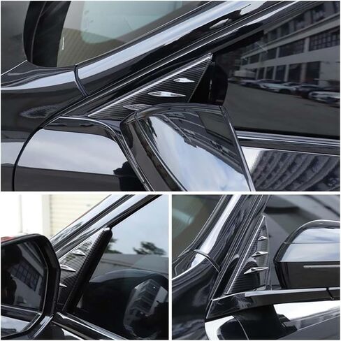 Compatible for BMW 5 Series G60 2024-2025 ABS Rearview Mirror Side Triangle Spoiler Wind Deflector Trim Cover Car Accessories(Carbon Fiber Texture) in Saudi Arabia