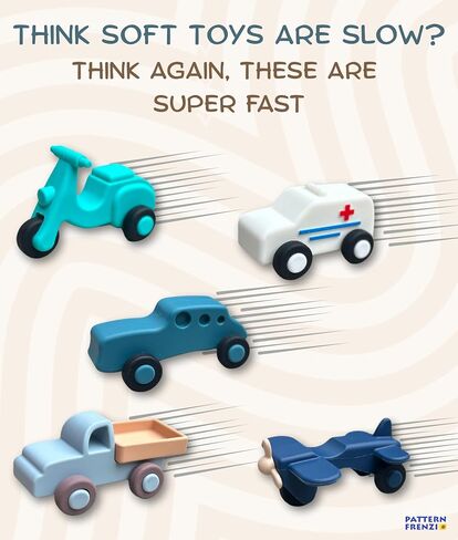 5-Piece Silicone Toy Car Set for Kids (Ages 3+); Washable, Bath tub Toy, Non-Toxic & Durable Cars, Ambulance, Airplane & Truck for Kids; Safe, Flexible, Fast, Water Proof, Travel for Boys & Girls in Saudi Arabia