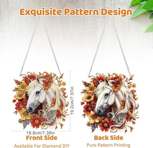 MEIYUDA Flowers Birds Diamond Art Hanging Kits for Adult, Hummingbird Diamond Painting Hanging Kits Ornaments, DIY Special Shaped Rhinestone Window Pendants kit for Home Garden Wall Decor Gift in Saudi Arabia