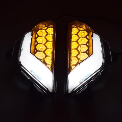 مؤشر LED لإشارات الانعطاف الأمامي من E-Mark ضوء النهار الجري لـ KAWASAKI Ninja 250 300 EX300 2013-2018، Ninja 400 EX400 2018-2024، Ninja 650 EX650 2012-2024 23040-0135، 23040-0136 (دخان) in Saudi Arabia