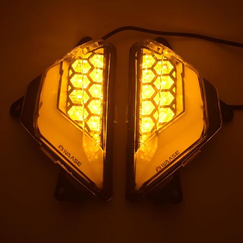 مؤشر LED لإشارات الانعطاف الأمامي من E-Mark ضوء النهار الجري لـ KAWASAKI Ninja 250 300 EX300 2013-2018، Ninja 400 EX400 2018-2024، Ninja 650 EX650 2012-2024 23040-0135، 23040-0136 (دخان) in Saudi Arabia