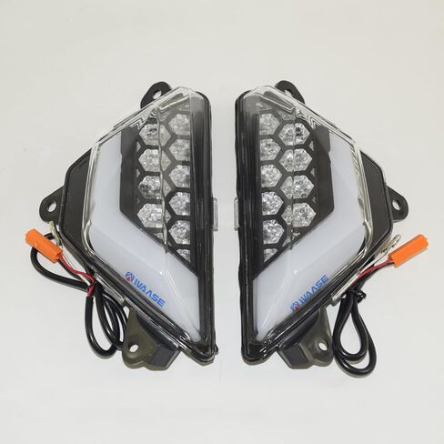 مؤشر LED لإشارات الانعطاف الأمامي من E-Mark ضوء النهار الجري لـ KAWASAKI Ninja 250 300 EX300 2013-2018، Ninja 400 EX400 2018-2024، Ninja 650 EX650 2012-2024 23040-0135، 23040-0136 (دخان) in Saudi Arabia