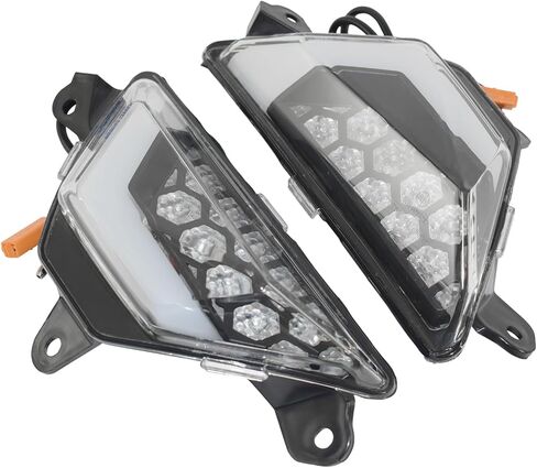 مؤشر LED لإشارات الانعطاف الأمامي من E-Mark ضوء النهار الجري لـ KAWASAKI Ninja 250 300 EX300 2013-2018، Ninja 400 EX400 2018-2024، Ninja 650 EX650 2012-2024 23040-0135، 23040-0136 (دخان) in Saudi Arabia
