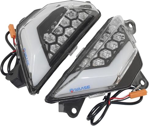 مؤشر LED لإشارات الانعطاف الأمامي من E-Mark ضوء النهار الجري لـ KAWASAKI Ninja 250 300 EX300 2013-2018، Ninja 400 EX400 2018-2024، Ninja 650 EX650 2012-2024 23040-0135، 23040-0136 (دخان) in Saudi Arabia