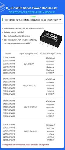 10pcs/Lot B2412LS-1WR3 24V to 12V 1W DC DC Isolated Power Supply Module High Efficiency Low Ripple in Saudi Arabia
