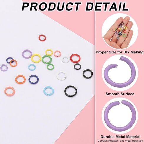 PATIKIL Open Jump Rings, 400 Pcs 8mm Round Ring Charm Loops Connector for Jewelry Making Supplies DIY Craft Keychains Necklaces Earrings, Purple in Saudi Arabia