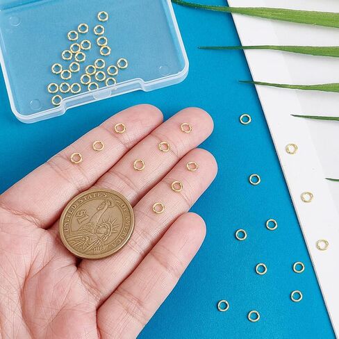 PH PandaHall 46pcs 18K Gold Plated 925 Sterling Silver 4mm Closed Jump Rings, 4mm Jump Rings 21 Gauge O Rings for Jewelry Making DIY Crafts Necklace Bracelet Keychain Earring Accessories in Saudi Arabia