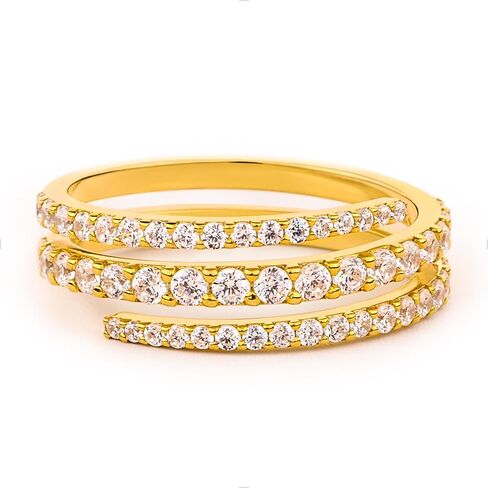 STORYJEWELLERY خواتم مطلية بالذهب للنساء، خواتم زركونيا مكعبة للنساء، خاتم حلزوني، خاتم بيان، مجوهرات بسيطة، هدايا لها in Saudi Arabia