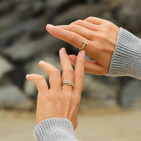 STORYJEWELLERY خواتم مطلية بالذهب للنساء، خواتم زركونيا مكعبة للنساء، خاتم حلزوني، خاتم بيان، مجوهرات بسيطة، هدايا لها in Kuwait