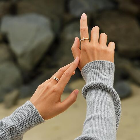 STORYJEWELLERY خواتم مطلية بالذهب للنساء، خواتم زركونيا مكعبة للنساء، خاتم حلزوني، خاتم بيان، مجوهرات بسيطة، هدايا لها in Kuwait