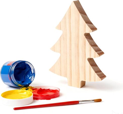 12 Pcs Unfinished Wooden Christmas Tree Cutouts - Rustic Bulk Pack for Xmas Crafts, DIY Painting, Holiday Home Fireplace Shelf & Tiered Tray Decor in Saudi Arabia