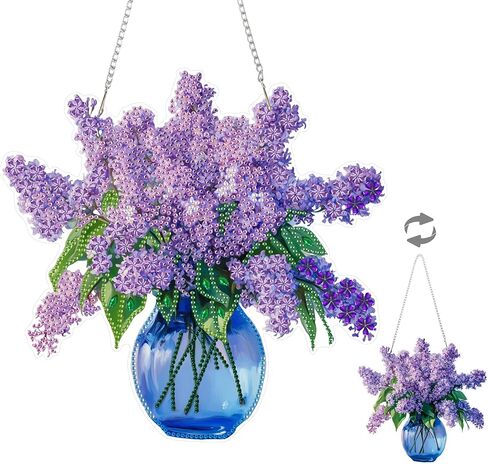 Eiflow DIY Hanging Diamonds Painting Owl Ornament Kit, 7.4x7.8inch Special Diamond Gem Art Pendant Kit, Acrylic Diamond Art Board Kit for Adults, Box Package in Kuwait