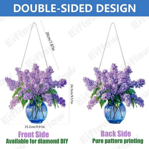 Eiflow DIY Hanging Diamonds Painting Owl Ornament Kit, 7.4x7.8inch Special Diamond Gem Art Pendant Kit, Acrylic Diamond Art Board Kit for Adults, Box Package in Kuwait