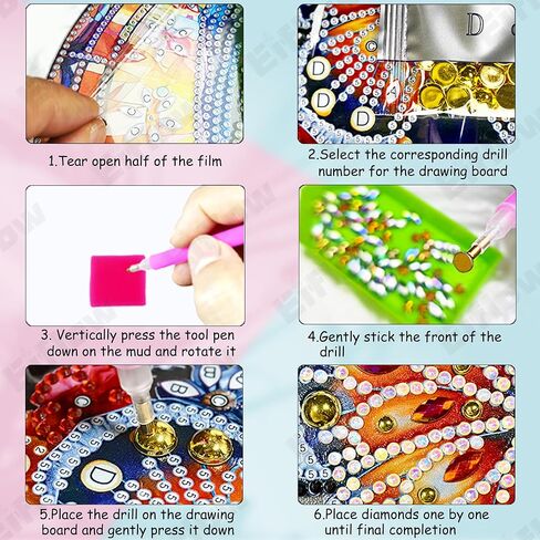 Eiflow DIY Hanging Diamonds Painting Owl Ornament Kit, 7.4x7.8inch Special Diamond Gem Art Pendant Kit, Acrylic Diamond Art Board Kit for Adults, Box Package in Kuwait