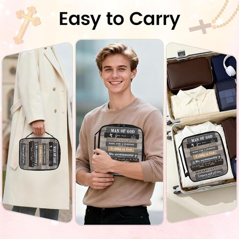 حافظة غطاء الكتاب المقدس للرجال - هدايا مسيحية للرجال، هدية آية الكتاب المقدس لرجل الله، هدية عيد ميلاد دينية، هدايا كاثوليكية ملهمة روحية، حافظات كتب تحمل الكتاب المقدس لرجل الله in Kuwait