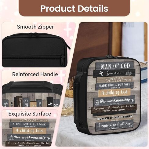حافظة غطاء الكتاب المقدس للرجال - هدايا مسيحية للرجال، هدية آية الكتاب المقدس لرجل الله، هدية عيد ميلاد دينية، هدايا كاثوليكية ملهمة روحية، حافظات كتب تحمل الكتاب المقدس لرجل الله in Kuwait