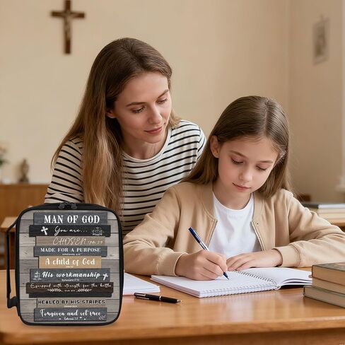 حافظة غطاء الكتاب المقدس للرجال - هدايا مسيحية للرجال، هدية آية الكتاب المقدس لرجل الله، هدية عيد ميلاد دينية، هدايا كاثوليكية ملهمة روحية، حافظات كتب تحمل الكتاب المقدس لرجل الله in Kuwait